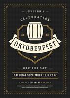 oktoberfeest bier festival viering retro typografie poster vector