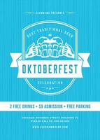 oktoberfeest bier festival viering retro typografie poster of folder vector