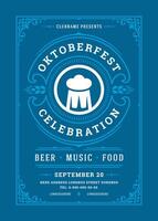 oktoberfeest folder of poster retro typografie sjabloon ontwerp uitnodiging bier festival viering illustratie. vector