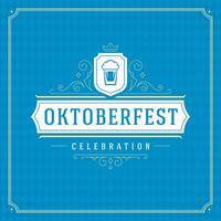 oktoberfeest bier festival viering wijnoogst groet kaart vector