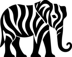 olifant - zwart en wit geïsoleerd icoon - illustratie vector