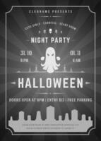 halloween viering nacht partij poster of folder ontwerp vector