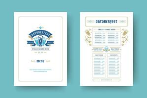 oktoberfeest menu wijnoogst typografie sjabloon met Hoes bier festival viering en etiket ontwerp illustratie. vector