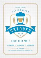 oktoberfeest bier festival viering retro typografie poster of folder vector