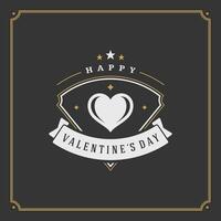 valentijnsdag dag kaart met hart vector