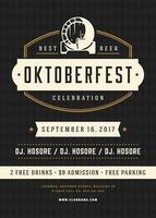 oktoberfeest bier festival viering retro typografie poster of folder vector