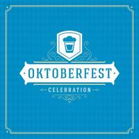 oktoberfeest bier festival viering wijnoogst groet kaart vector