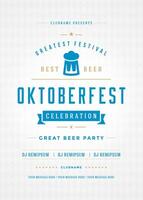 oktoberfeest bier festival viering retro typografie poster of folder vector