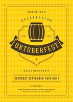 oktoberfeest bier festival viering retro typografie poster of folder vector