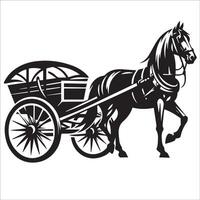 vier op wielen paard vervoer illustratie vector