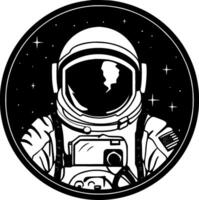 astronaut, zwart en wit illustratie vector