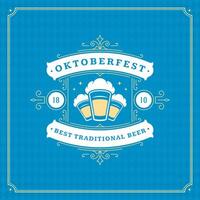 oktoberfeest bier festival viering wijnoogst groet kaart of poster vector