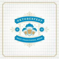 oktoberfeest bier festival viering wijnoogst groet kaart of poster vector