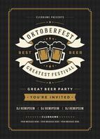 oktoberfeest festival poster markeren bier, muziek, en voedsel vector