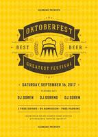 oktoberfeest bier festival viering retro typografie poster vector