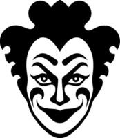 clown - zwart en wit geïsoleerd icoon - illustratie vector