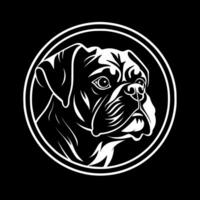 mopshond - zwart en wit geïsoleerd icoon - illustratie vector