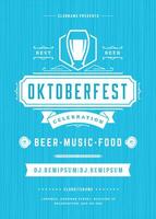 oktoberfeest bier festival viering retro typografie poster vector