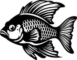 vis, zwart en wit illustratie vector
