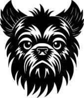 affenpinscher, zwart en wit illustratie vector