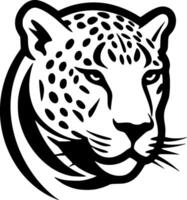 luipaard - zwart en wit geïsoleerd icoon - illustratie vector