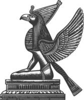 single oude Egypte hiëroglief een symbool beeld gebruik makend van oud gravure stijl vector