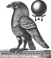 oude Egypte Egyptische hiëroglief symbool afbeeldingen gebruik makend van oud gravure stijl lichaam zwart kleur enkel en alleen vector