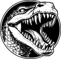 krokodil - minimalistische en vlak logo - illustratie vector