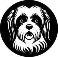 shih tzu - zwart en wit geïsoleerd icoon - illustratie vector