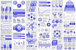 bundel infographic elementen data visualisatie vector ontwerpsjabloon. mega-set. kan worden gebruikt voor stappen, bedrijfsprocessen, workflow, diagram, stroomdiagramconcept, tijdlijn, pictogrammen, info-graphics.