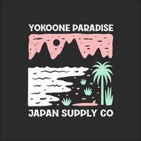 verkennen surfing met een Japans twist groovy Azië t-shirt ontwerp vector