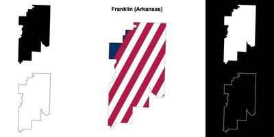 Franklin district, Arkansas schets kaart reeks vector