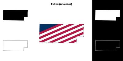 fulton district, Arkansas schets kaart reeks vector