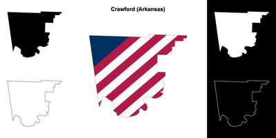 Crawford district, Arkansas schets kaart reeks vector