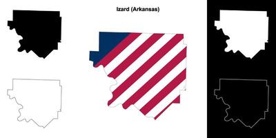 izard district, Arkansas schets kaart reeks vector