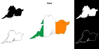 Clare provincie schets kaart reeks vector