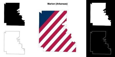 marion district, Arkansas schets kaart reeks vector