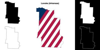 lonoke district, Arkansas schets kaart reeks vector