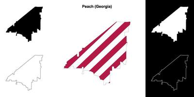perzik district, Georgië schets kaart reeks vector
