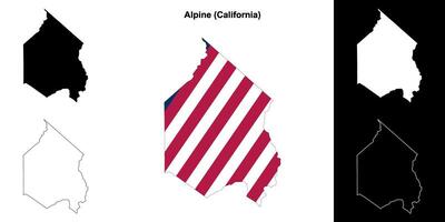 alpine district, Californië schets kaart reeks vector