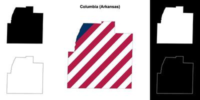 Columbia district, Arkansas schets kaart reeks vector