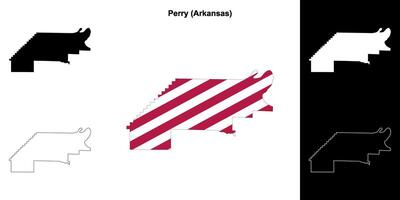 perry district, Arkansas schets kaart reeks vector