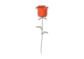 roos bloem doorlopend een lijn tekening premie illustratie vector