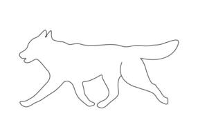 doorlopend single lijn tekening van schattig hond premie illustratie vector