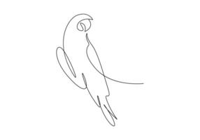 vogel single lijn tekening digitaal illustratie vector