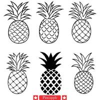 ananas paradijs levendig silhouet vieren natuur s tropisch majesteit vector