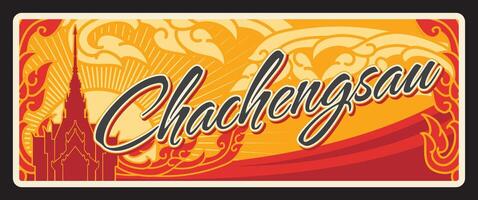 chachoengsao Thailand provincie retro reizen bord vector