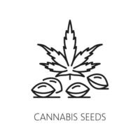 hennep zaden lijn icoon, marihuana symbool vector