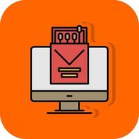 bij elkaar passen doos gevulde oranje achtergrond icoon vector