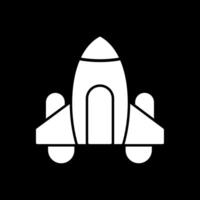 ruimteschip glyph omgekeerd pictogram vector